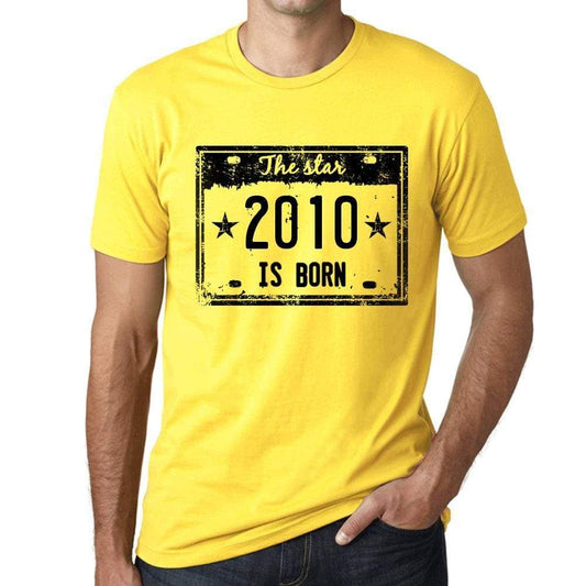 The Star 2010 Is Born Mens T-Shirt Yellow Birthday Gift 00456 - Yellow / Xs - Casual