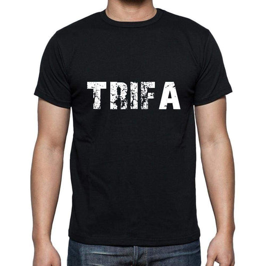 Trifa Mens Short Sleeve Round Neck T-Shirt 5 Letters Black Word 00006 - Casual