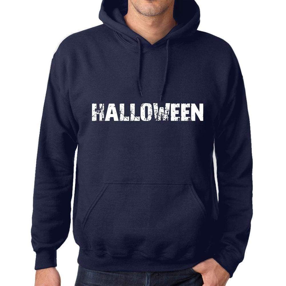 Unisex Printed Graphic Cotton Hoodie Popular Words Halloween French Navy - French Navy / Xs / Cotton - Hoodies