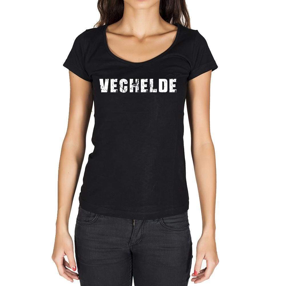 Vechelde German Cities Black Womens Short Sleeve Round Neck T-Shirt 00002 - Casual