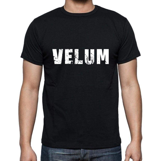 Velum Mens Short Sleeve Round Neck T-Shirt 5 Letters Black Word 00006 - Casual