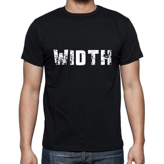 Width Mens Short Sleeve Round Neck T-Shirt 5 Letters Black Word 00006 - Casual