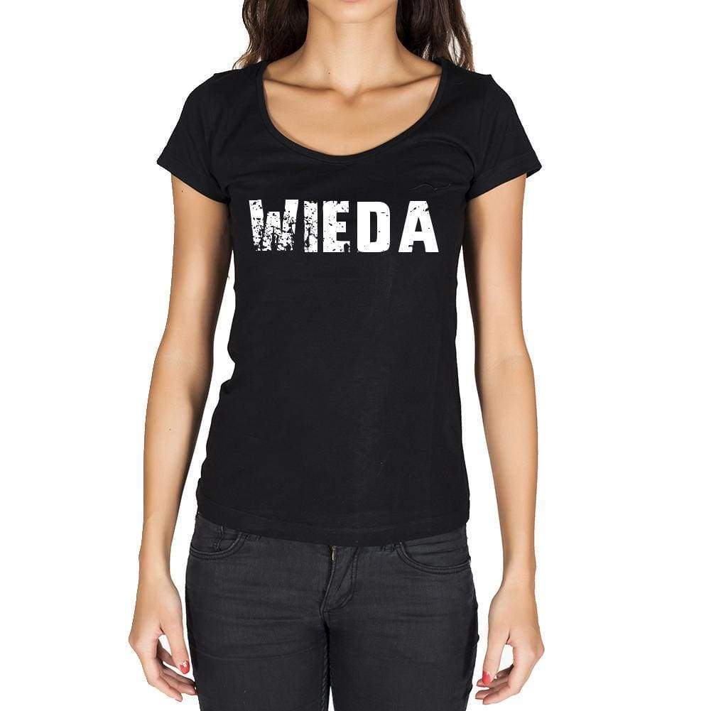 Wieda German Cities Black Womens Short Sleeve Round Neck T-Shirt 00002 - Casual