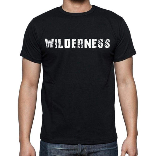 Wilderness White Letters Mens Short Sleeve Round Neck T-Shirt 00007