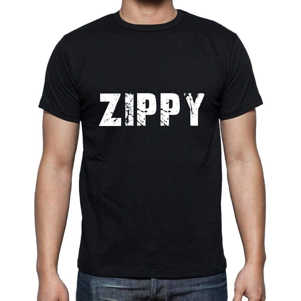 Zippy Mens Short Sleeve Round Neck T-Shirt 5 Letters Black Word 00006 - Casual